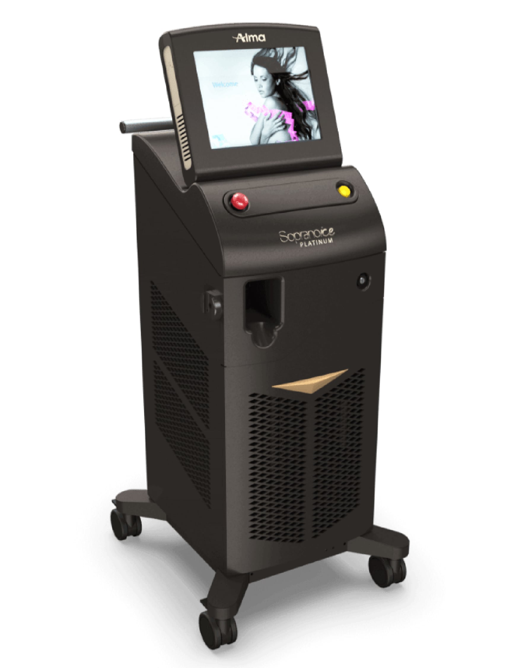 Appareil de laser de dernière génération, utilisé pour les traitements d’épilation définitive et autres soins esthétiques à la Clinique St-Laurent Médico-Esthétique.